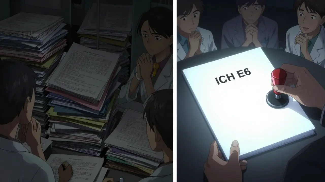 Chaotic trial files transform into a single ICH E6 dossier under global collaboration.