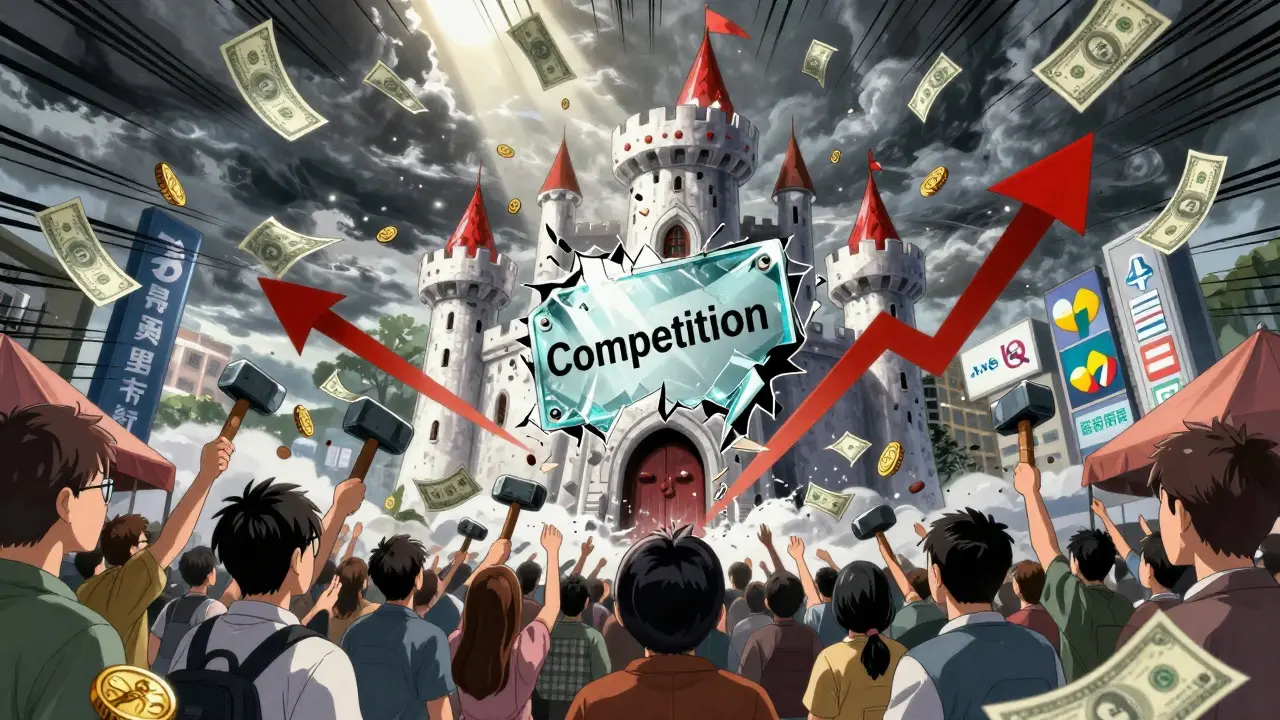 Six generic drug companies destroy a brand-name drug castle as prices collapse and patients celebrate.