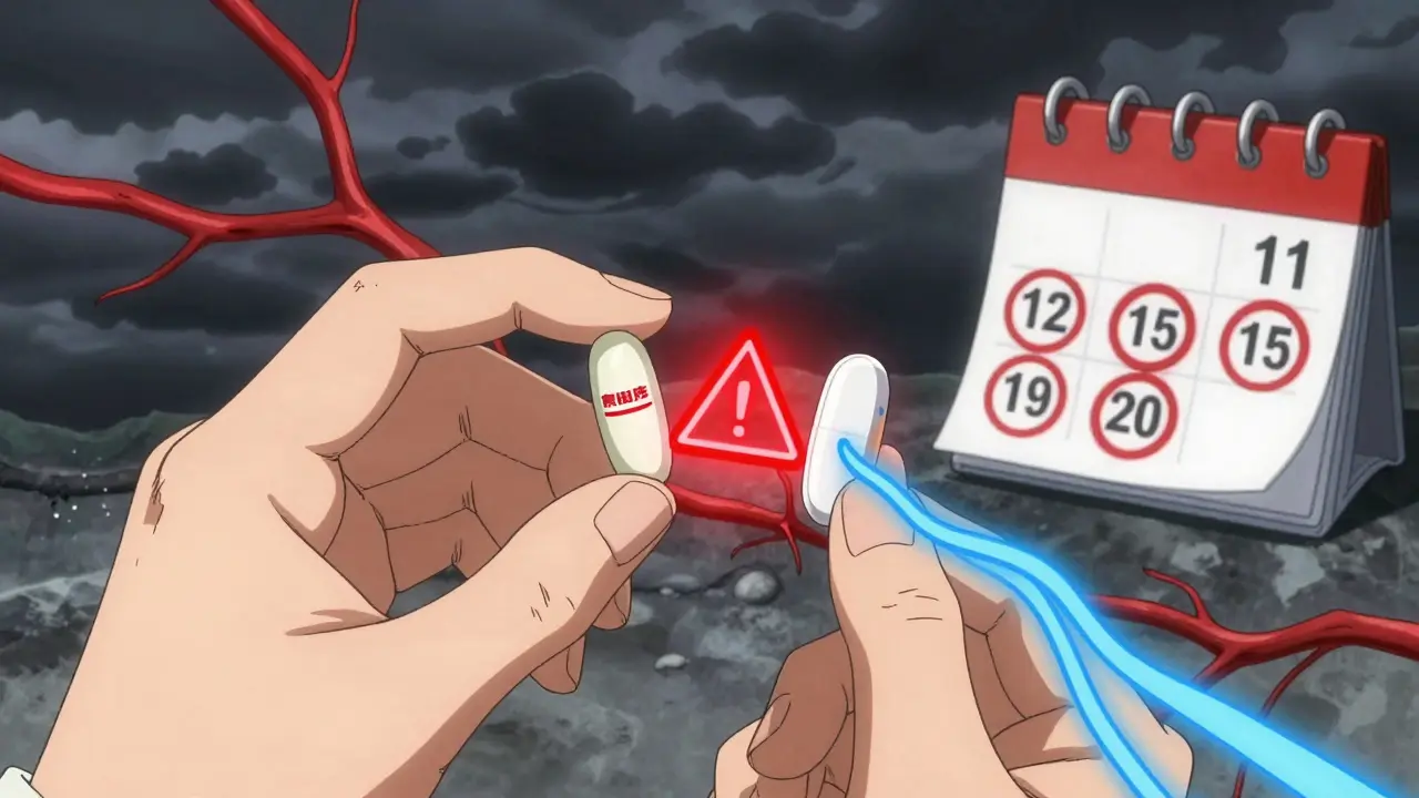 Two pills with glowing pathways showing stable vs unstable effects