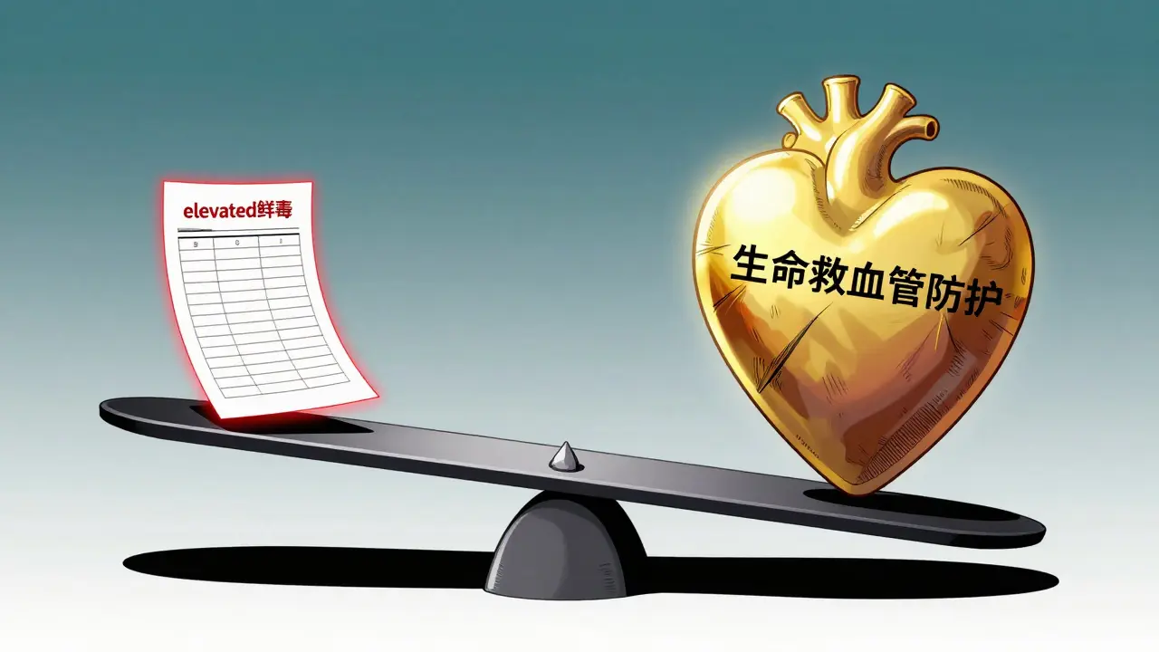 Manhua style scale weighing a lab report against a glowing heart